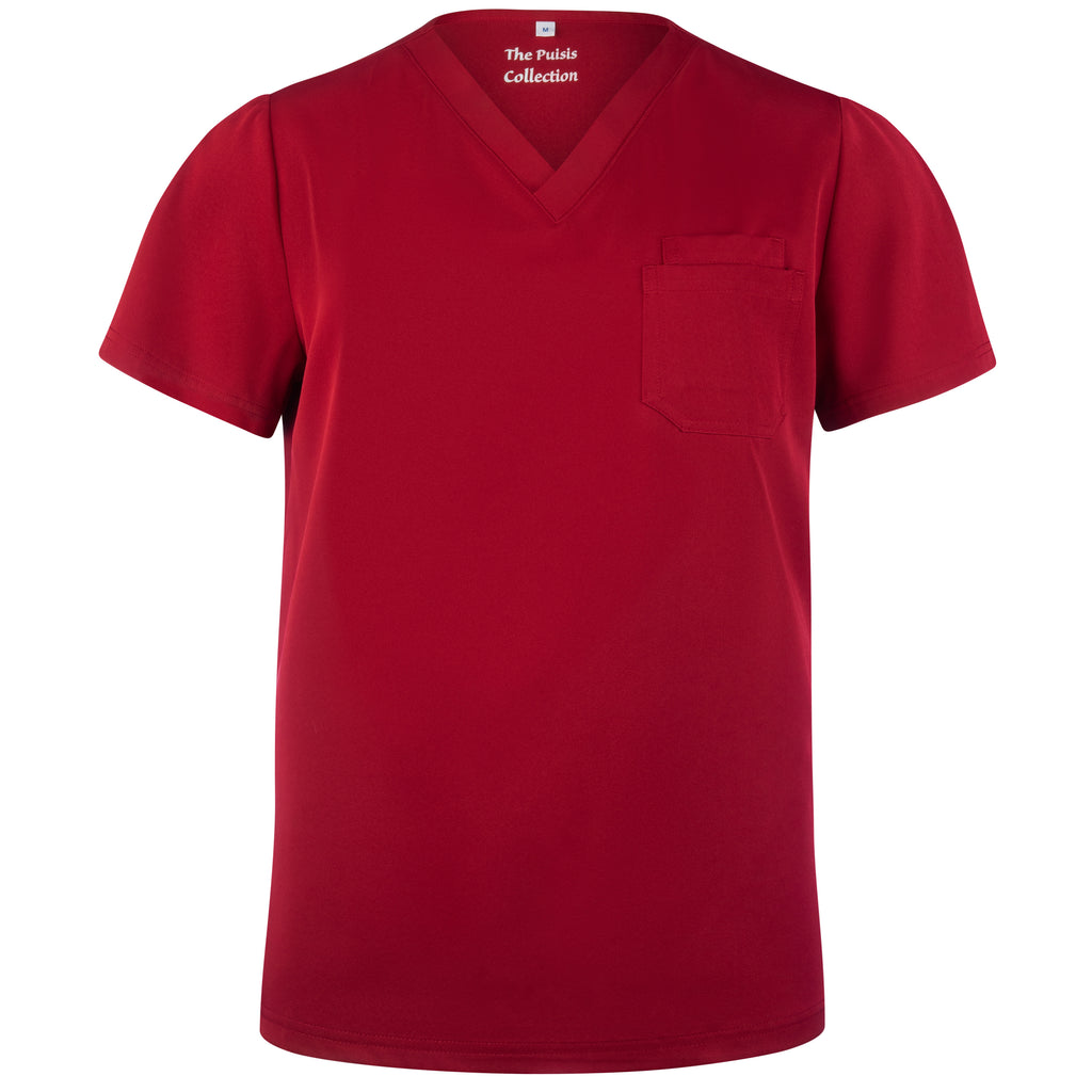 Puisis Luxe Jogger Scrub Set – Heartbeat Crimson