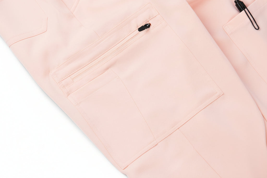 Pink Jogger Nursing Scrub Set | Stretch Nurse Uniforms with Jogger Pants - Medium