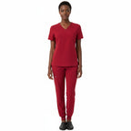 Puisis Luxe Jogger Scrub Set – Heartbeat Crimson