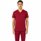 Puisis Luxe Jogger Scrub Set in Heartbeat Crimson